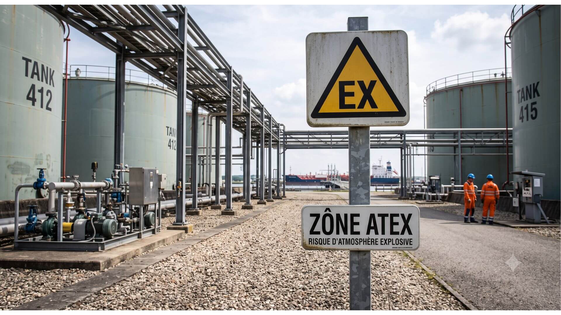 panneau EX signalant une zone ATEX à risques d'explosion